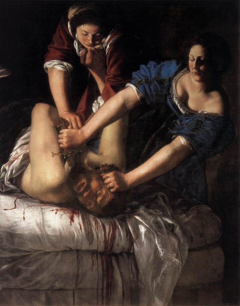 Judita ubija Holoferna, oljna slika na platnu, slikarke Artemisie Gentileschi.