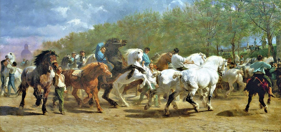 Konjski sejem, oljna slika na platnu, slikarke Rose Bonheur.